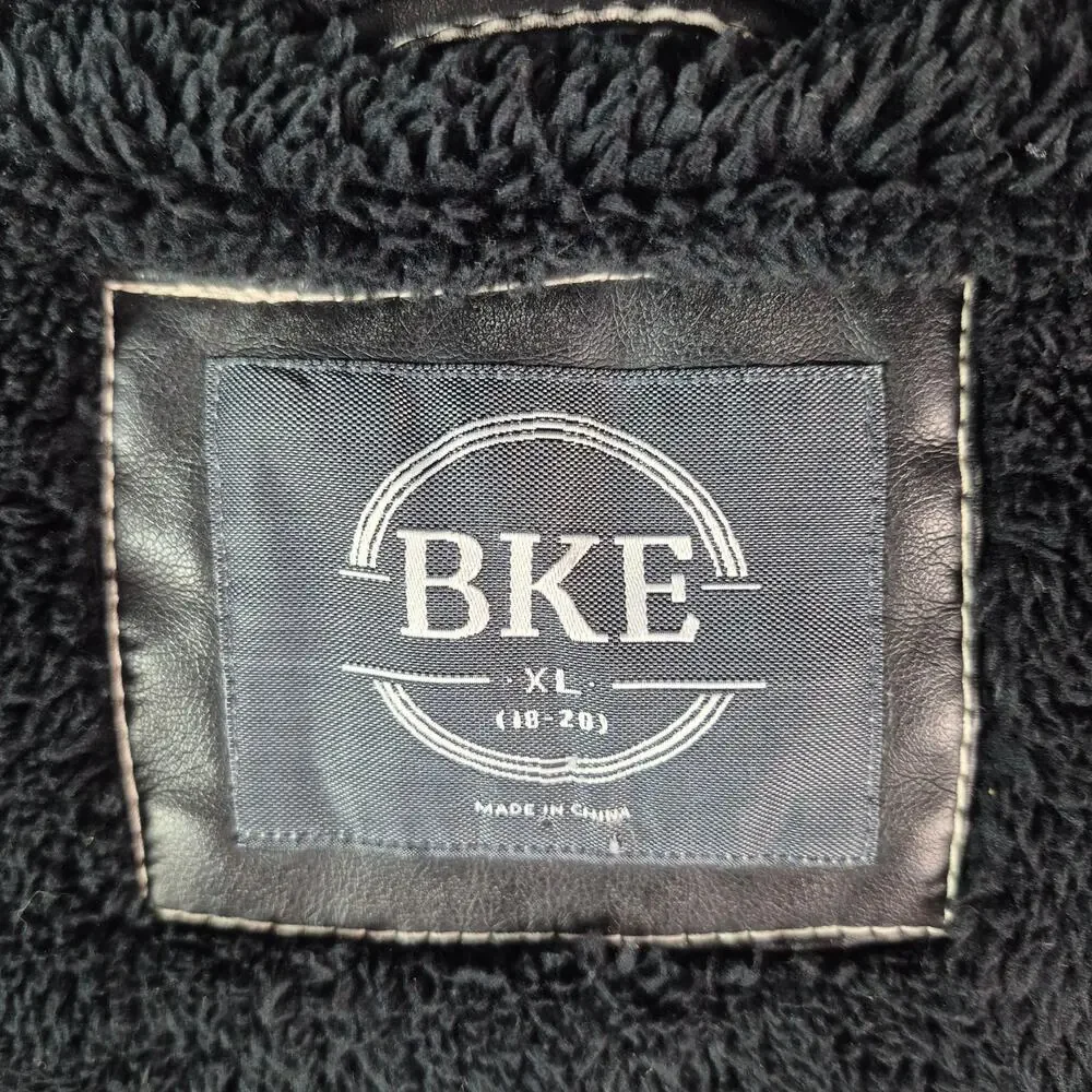 BKE "Garrison"  Faux Leather Jacket w/ Fleece Liner Size Youth Boys XL 18-20 - Picture 11 of 13